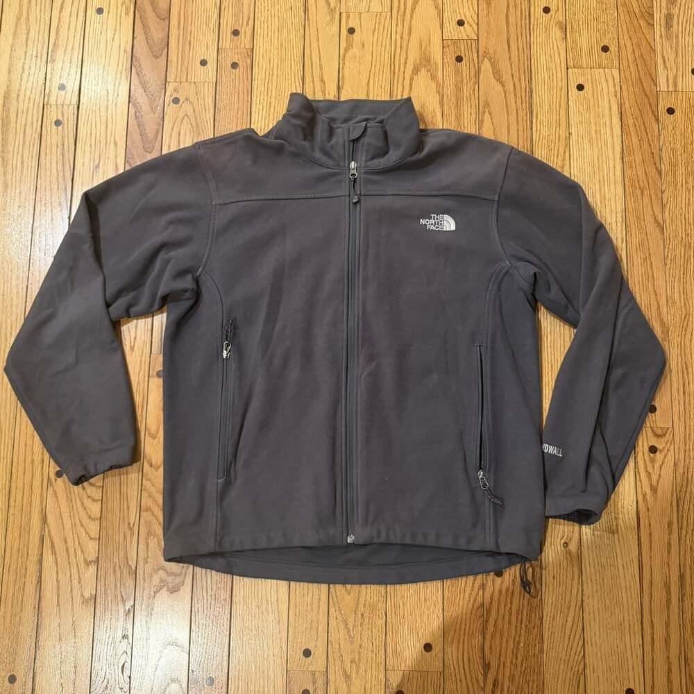 The North Face WindWall Dark Gray Fleece Softshell Jacket Men’s Large Full Zip